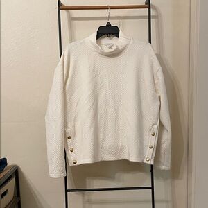 White Sweater with Gold Buttons